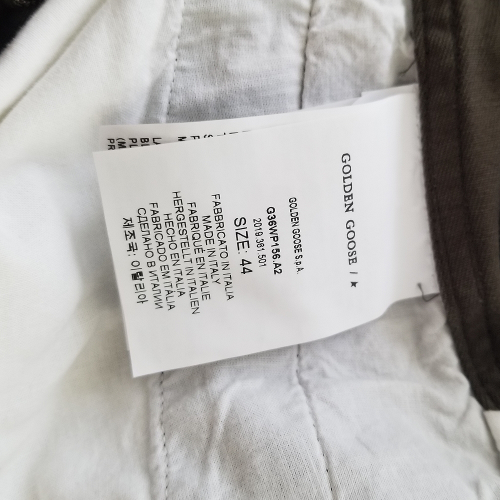 Golden Goose Cropped Chino Pants Size IT 44 Olive Green Brown - Picture 9 of 11